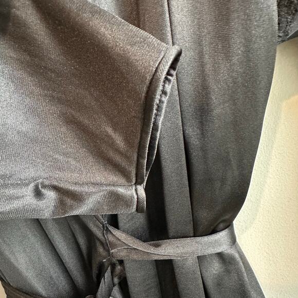 Diane Von Furstenberg Vintage Lace Nightgown Slip and Robe 80s Black - Picture 16 of 16